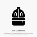 Bag, Back bag, Study, Read solid Glyph Icon vector Royalty Free Stock Photo