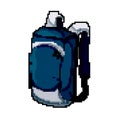 bag backpack camp game pixel art vector illustration