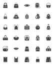 Bag and Backpack vector icons set Royalty Free Stock Photo