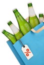 Bag with beer bottles