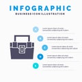 Bag, Box, Construction, Material, Toolkit Solid Icon Infographics 5 Steps Presentation Background Royalty Free Stock Photo