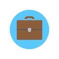 Bag, briefcase flat icon. Round colorful button, Portfolio circular vector sign, logo illustration.