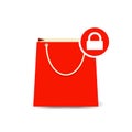 Bag buy lock paper shopping icon
