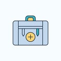 bag, camping, health, hiking, luggage Flat Icon. green and Yellow sign and symbols for website and Mobile appliation. vector