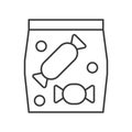 Bag of candy, Food outline vector icon