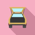 Bag car trunk icon flat vector. Open vehicle Royalty Free Stock Photo