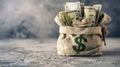 The bag of cash.AI generated image Royalty Free Stock Photo