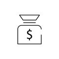 bag, cash, money icon. Element of business start up icon for mobile concept and web apps. Thin line bag, cash, money icon can be Royalty Free Stock Photo