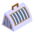 Bag cat carrier icon isometric vector. Pet travel