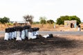 Bag of charcoal along the road in africa