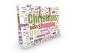 Bag with christmas shopping word-cloud texture