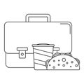 Bag cola cheesburger icon, outline style