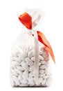 Bag of comfits in white background Royalty Free Stock Photo
