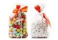 Bag of comfits in white background Royalty Free Stock Photo