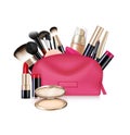 Bag With Cosmetics Composition