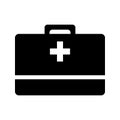 Bag, doctor, suitcase, transplant icon. Black vector design