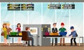 Bag Drop Service in Airport Flat Illustration.