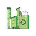 bag eco friendly with buildings facade