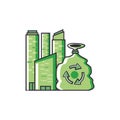 bag eco friendly with buildings facade