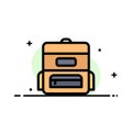 Bag, Education, Schoolbag Business Flat Line Filled Icon Vector Banner Template