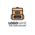 Bag, Education, Schoolbag Business Logo Template. Flat Color