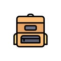 Bag, Education, Schoolbag Flat Color Icon. Vector icon banner Template