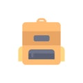 Bag, Education, Schoolbag Flat Color Icon. Vector icon banner Template