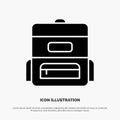 Bag, Education, Schoolbag solid Glyph Icon vector