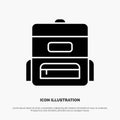 Bag, Education, Schoolbag solid Glyph Icon vector Royalty Free Stock Photo