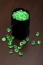 Bag of emeralds Royalty Free Stock Photo
