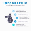 Bag, finance, give, investment, money, offer Infographics Template for Website and Presentation. GLyph Gray icon with Blue Royalty Free Stock Photo