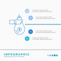 Bag, finance, give, investment, money, offer Infographics Template for Website and Presentation. Line Blue icon infographic style Royalty Free Stock Photo
