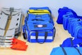Bag First aid kit blue for assist patient in emergency rescue situation