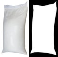 Bag of flour from polypropylene, 50 pounds, with alpha channel Royalty Free Stock Photo