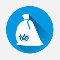 Bag of flour vector icon. Cereal wheat, oats, rye with a flat s Royalty Free Stock Photo