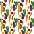 Vegetable pattern with leek, cucumber, pepper