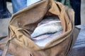 A bag full of fresh mountain fish.