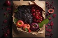 A bag full of red fruits made with generative AI