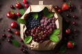 A bag full of red fruits made with generative AI