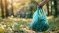 bag with garbage in hands. Selective focus Royalty Free Stock Photo