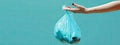 bag with garbage in hands. Selective focus Royalty Free Stock Photo