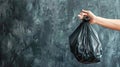 bag with garbage in hands. Selective focus Royalty Free Stock Photo