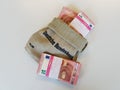 Bag from the German Federal Bank filled with three tousand Euros