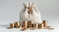 The Bag of Gold Coins.AI generated image Royalty Free Stock Photo