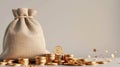 The bag of gold coins.AI generated image Royalty Free Stock Photo