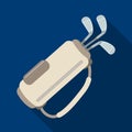 A bag with golf clubs.Golf club single icon in flat style vector symbol stock illustration web. Royalty Free Stock Photo