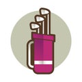 Bag with golf sticks. Vector illustration decorative background design Royalty Free Stock Photo