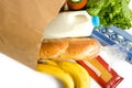 Bag of Groceries on WHite Royalty Free Stock Photo