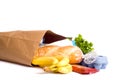 Bag of Groceries on WHite Royalty Free Stock Photo