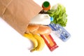 Bag of Groceries on WHite Royalty Free Stock Photo